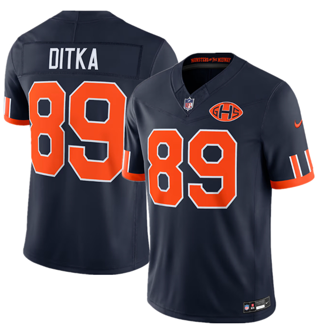 Men's Navy Chicago Bears #89 Mike Ditka 2026 F.U.S.E. Rivalries Collection Limited Stitched Football Jersey